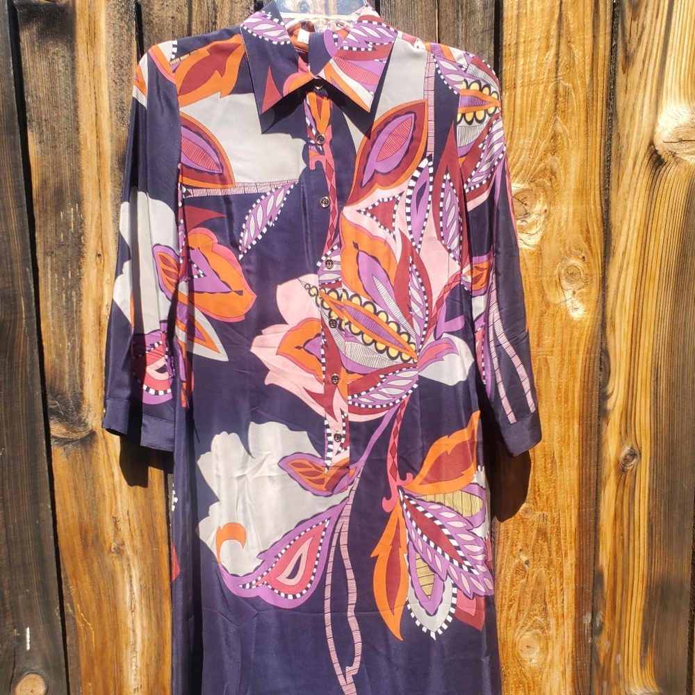Beth Bowley Silk Shirt Dress with Belt